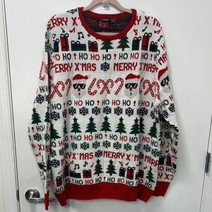 LIBERTY HOLIDAY REWNECK SWEATER-RED,GREEN AND WITHE!